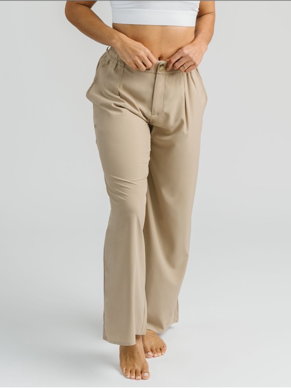 Khaki Montmartre Wide Leg Pants
